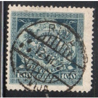 Latvia Sc 112 1922 100 R Coat of Arms stamp used