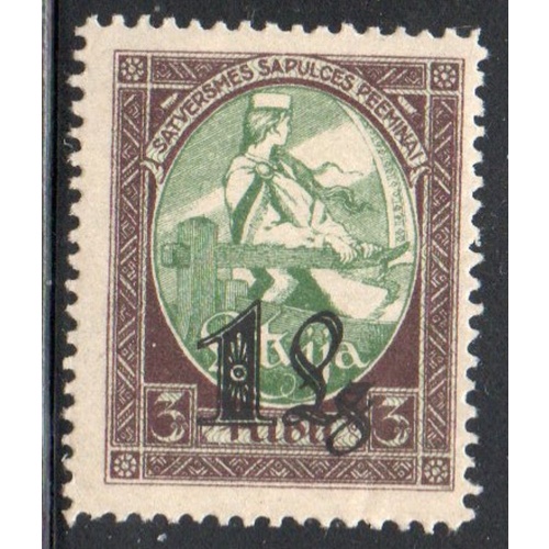 Latvia Sc 134 1927 1 L overprint on Call to Assemble stamp mint