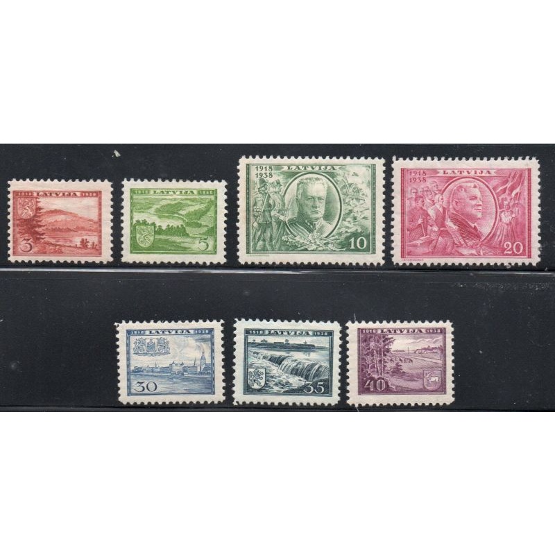 Latvia Sc 200-206 1938 20th Anniversary Independence stamp set mint