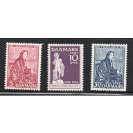 Denmark Sc 264-266 1938 Thorvaldsen stamp set mint NH