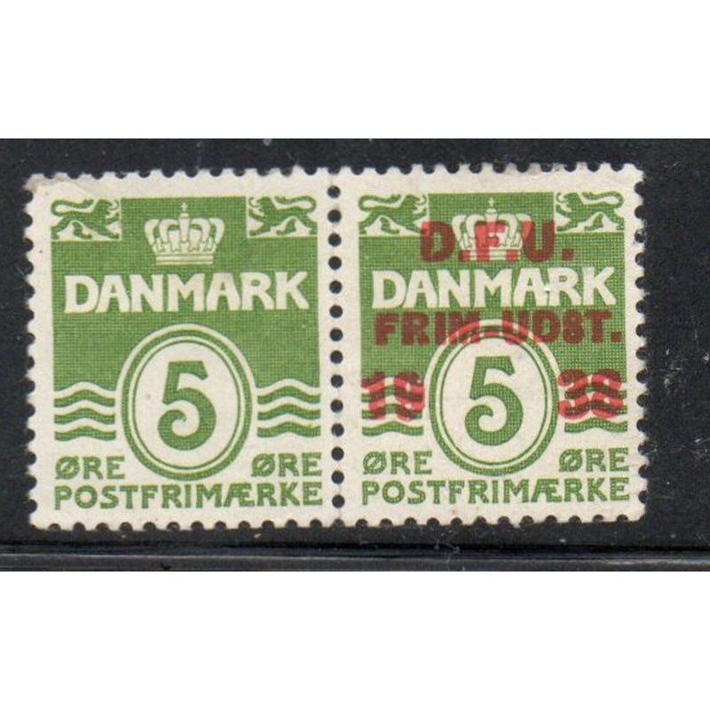Denmark Sc 263 1938 Philatelic Exhibition stamp pair mint