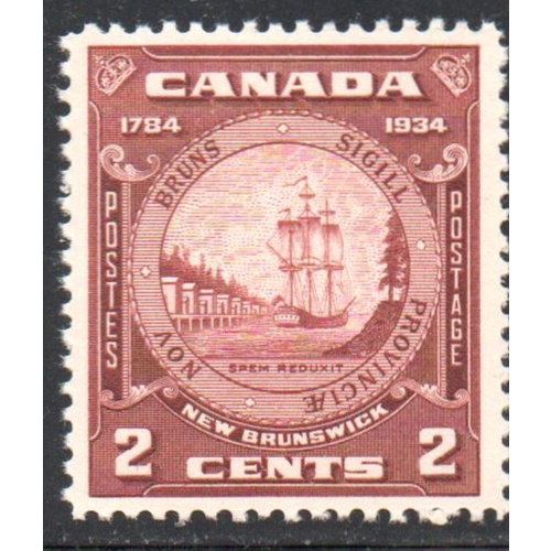 Canada Sc 210 1934 2 c New Brunswick Anniversary stamp mint NH