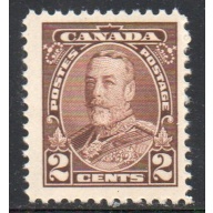 Canada Sc 218 1935 2 c brown George V  stamp mint NH