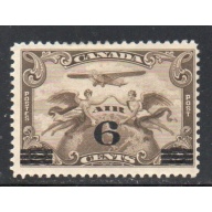 Canada Sc C3 1932 6 c on 5c Airplane & Globe airmail stamp mint