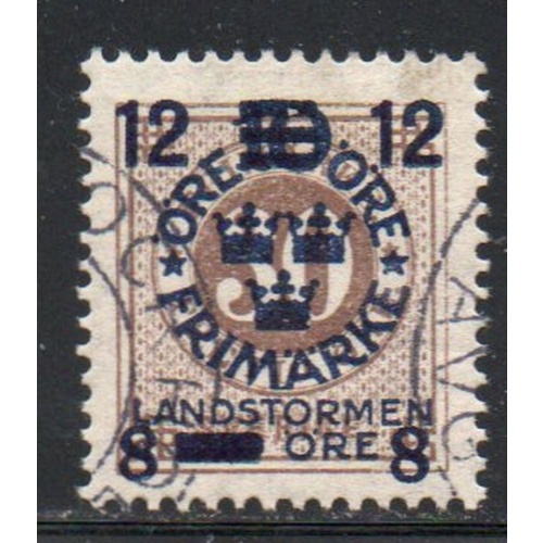 Sweden Sc B30 1918 12 + 8 Overprint on 30 ore  stamp used