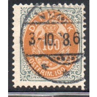 Denmark Sc 52 1895 100 ore slate & orange stamp used
