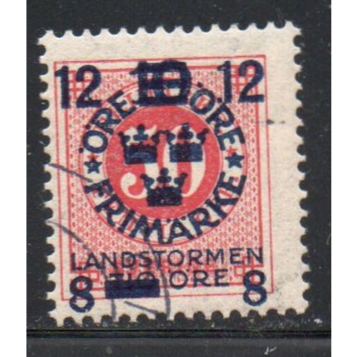 Sweden Sc B31 1918 12 + 8 Overprint on 50 ore  stamp used