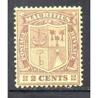 Mauritius Sc 138 1910 2 c brown Seal of Colony stamp mint