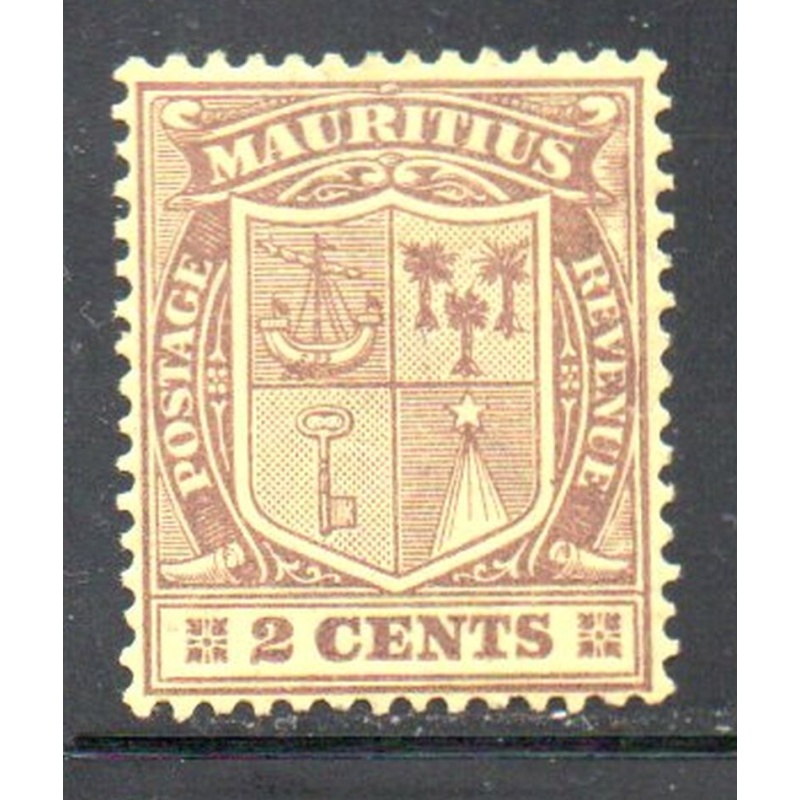 Mauritius Sc 138 1910 2 c brown Seal of Colony stamp mint