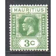 Mauritius  Sc 181 1922 3 c green George V  stamp mint