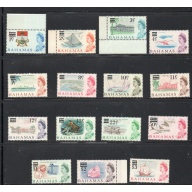 Bahamas Sc 230-244 1966 Decimal overprints long stamp set mint NH