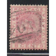 British Guiana Sc 76 8c rose ship stamp used