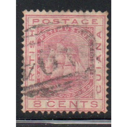 British Guiana Sc 76 8c rose ship stamp used