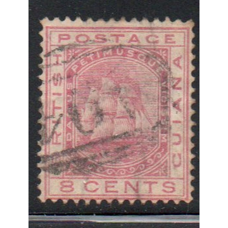 British Guiana Sc 76 8c rose ship stamp used