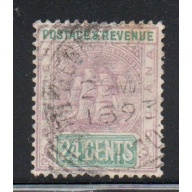 British Guiana Sc 142 1889 24 c  lilac & green ship stamp used