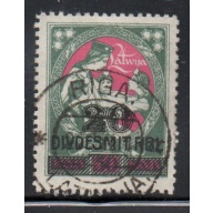 Latvia Sc 96 1921 20 R overprint on 50l Latgale Relief stamp used