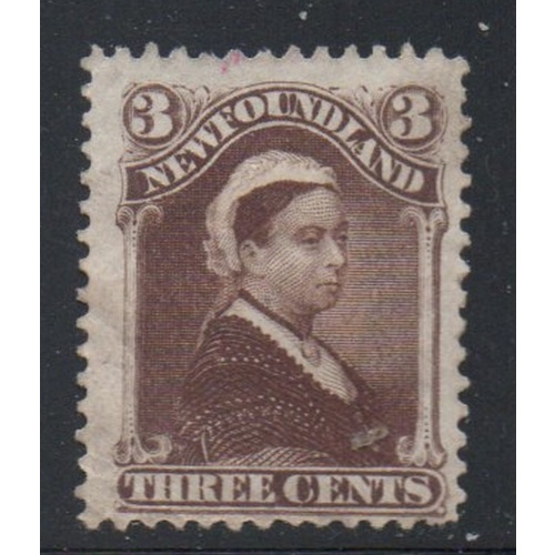 Newfoundland Sc 51 1897 3 c umber brown Victoria stamp used