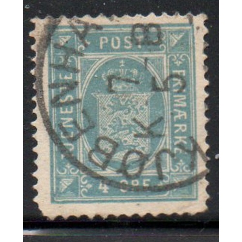 Denmark Sc O7 1875 4 ore State Seal Official stamp used