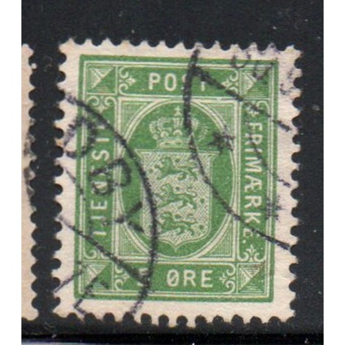 Denmark Sc O14 1902 5 ore green State Seal Official stamp used