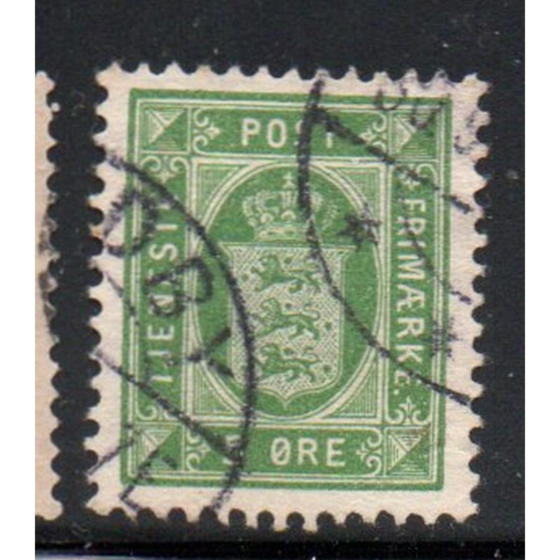 Denmark Sc O14 1902 5 ore green State Seal Official stamp used