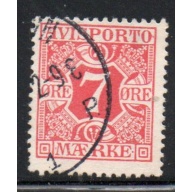Denmark Sc P13 1914 7 ore rose Newspaper stamp used