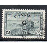 Canada Sc O23 1950 20 c Combine with G overprint  Official stamp used