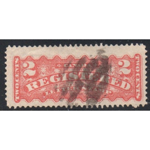 Canada Sc F2 1875 2 cent orange Registration stamp used