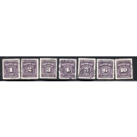 Canada Sc J15-20 inc (J16B) 1935-1965 Postage Due stamp set used