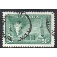 Canada Sc 294 1950  50 c Oil Well  stamp used