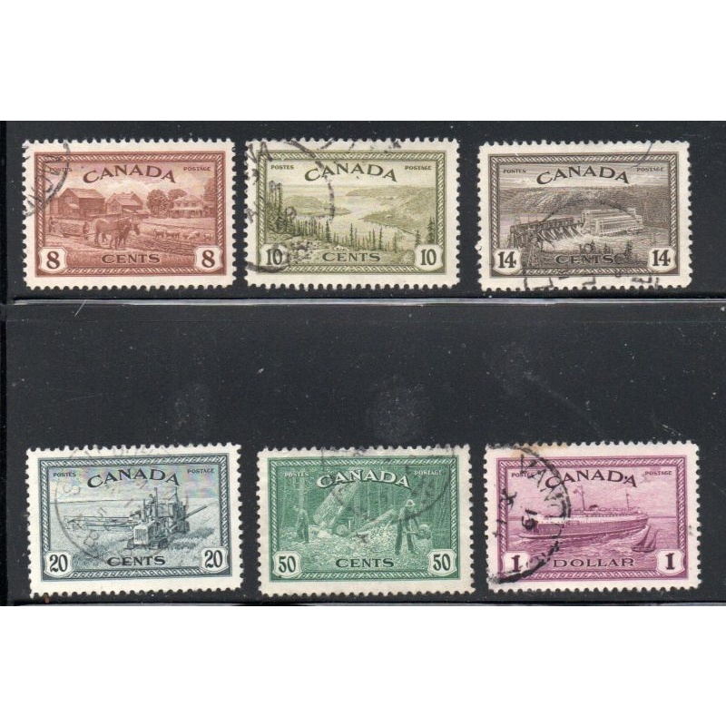 Canada Sc 268-273 1946 Peace stamp set used