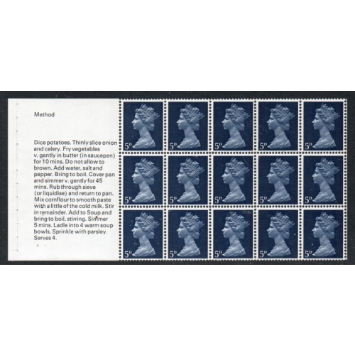 Great Britain Scott MH8c 5d booklet pane Soup Recipe stamp mint NH