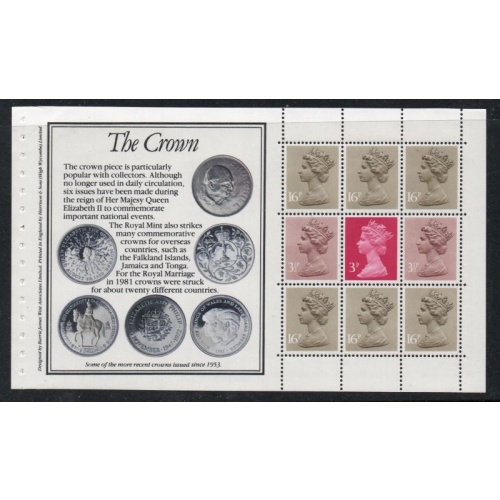 Great Britain Scott  MH94b 1983 QE I Machi Head Royal Mint booklet pane mint NH