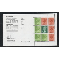 Great Britain Scott  MH78b 1980 QE II  Machin Head booklet pane mint NH