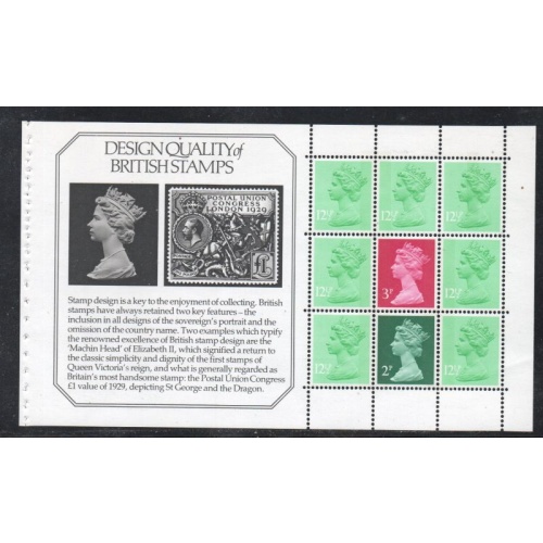 Great Britain Scott  MH80b 1982 QE II  Machin Head booklet pane mint NH