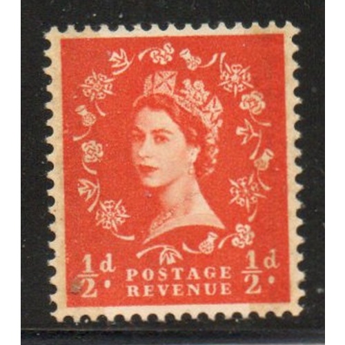 Great Britain Scott 317cp 1959 1/2d QE II phosphor graphite stamp mint NH