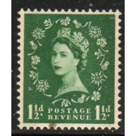 Great Britain Scott 319dp 1959 1 1/2d QE II phosphor graphite stamp mint NH