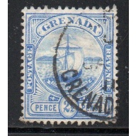 Grenada Sc 71 1906 2 1/2 d blue Seal of Colony stamp used