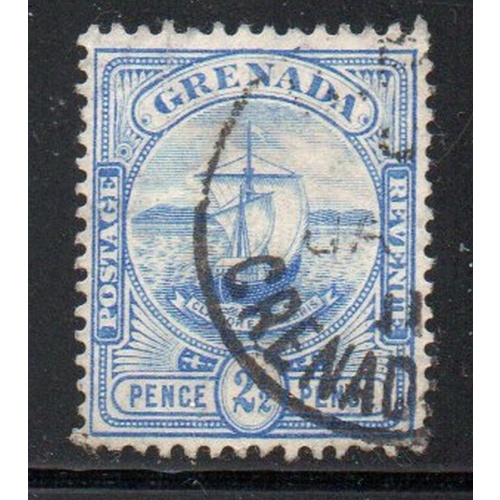 Grenada Sc 71 1906 2 1/2 d blue Seal of Colony stamp used