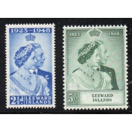 Leeward Islands Sc 118-119 1949 Silver Wedding Anniversary George VI stamp set mint