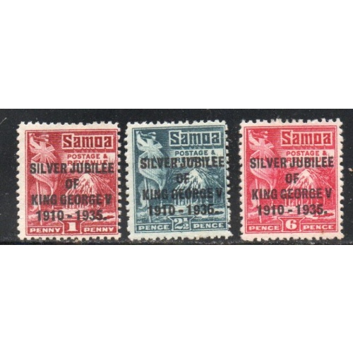 Samoa Sc 163-165 1935 Silver Jubilee George V stamp set mint