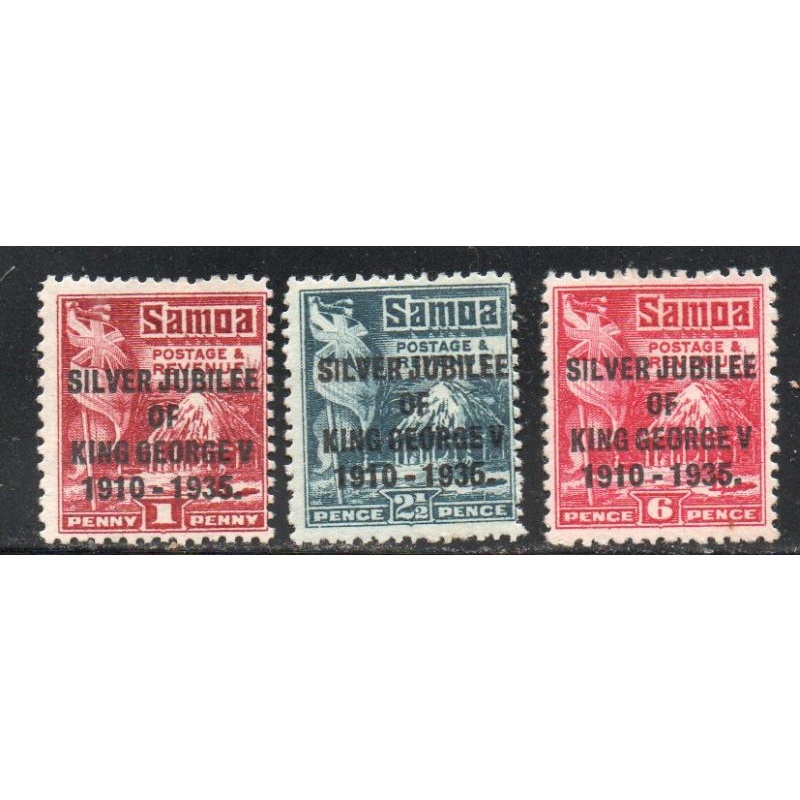 Samoa Sc 163-165 1935 Silver Jubilee George V stamp set mint
