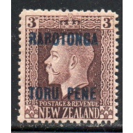 Cook Islands  Sc 52 1904 1919 N.Z 3 d stamp overprinted  mint