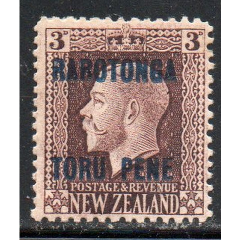 Cook Islands  Sc 52 1904 1919 N.Z 3 d stamp overprinted  mint
