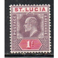 St Lucia Sc 51 1904 1d violet & carmine rose E VII  stamp mint