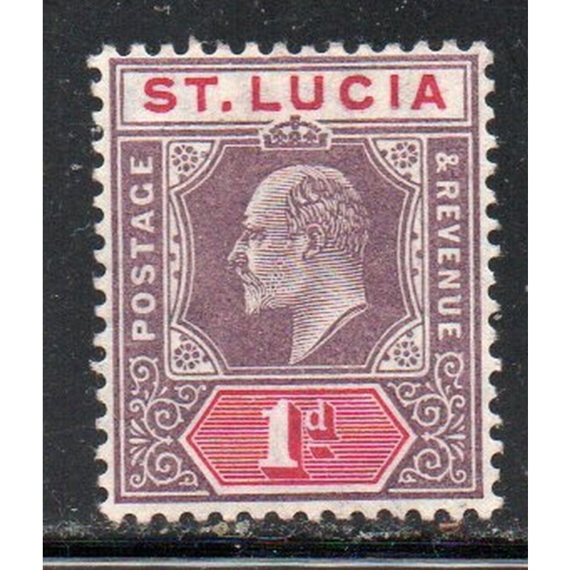 St Lucia Sc 51 1904 1d violet & carmine rose E VII  stamp mint