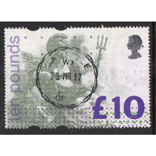 Great Britain Scott 1483 1993 £10 Britannia stamp used