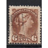 Canada Sc 43 6 c red brown small Queen Victoria stamp used