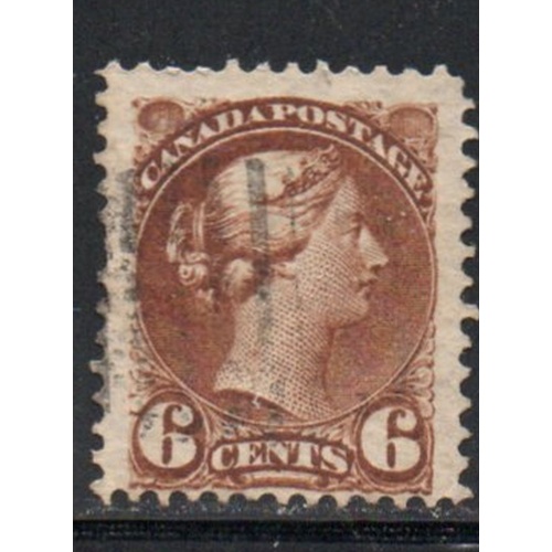 Canada Sc 43 6 c red brown small Queen Victoria stamp used