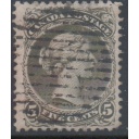 Canada  Sc 26 1875 5 cent olive green Queen Victoria stamp used