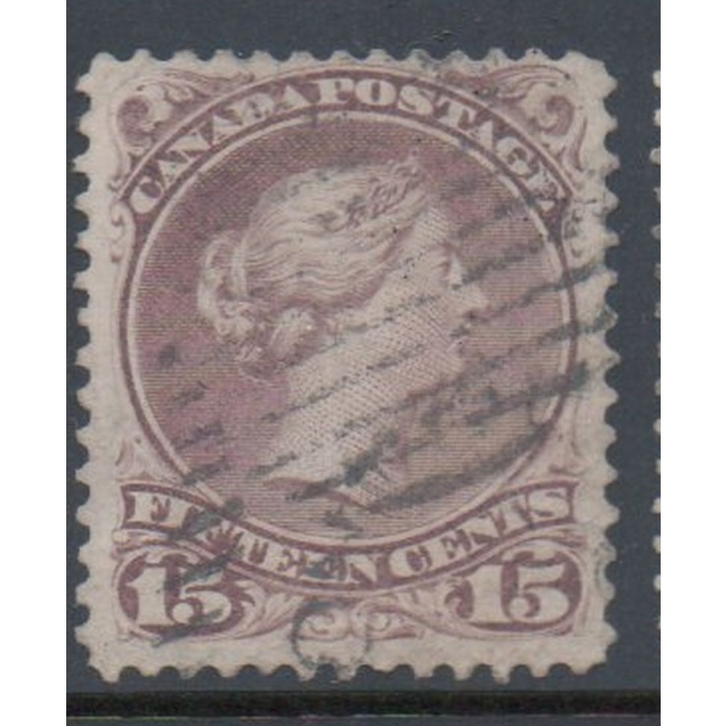 Canada  Sc 29 15c gray violet large Queen Victoria stamp used